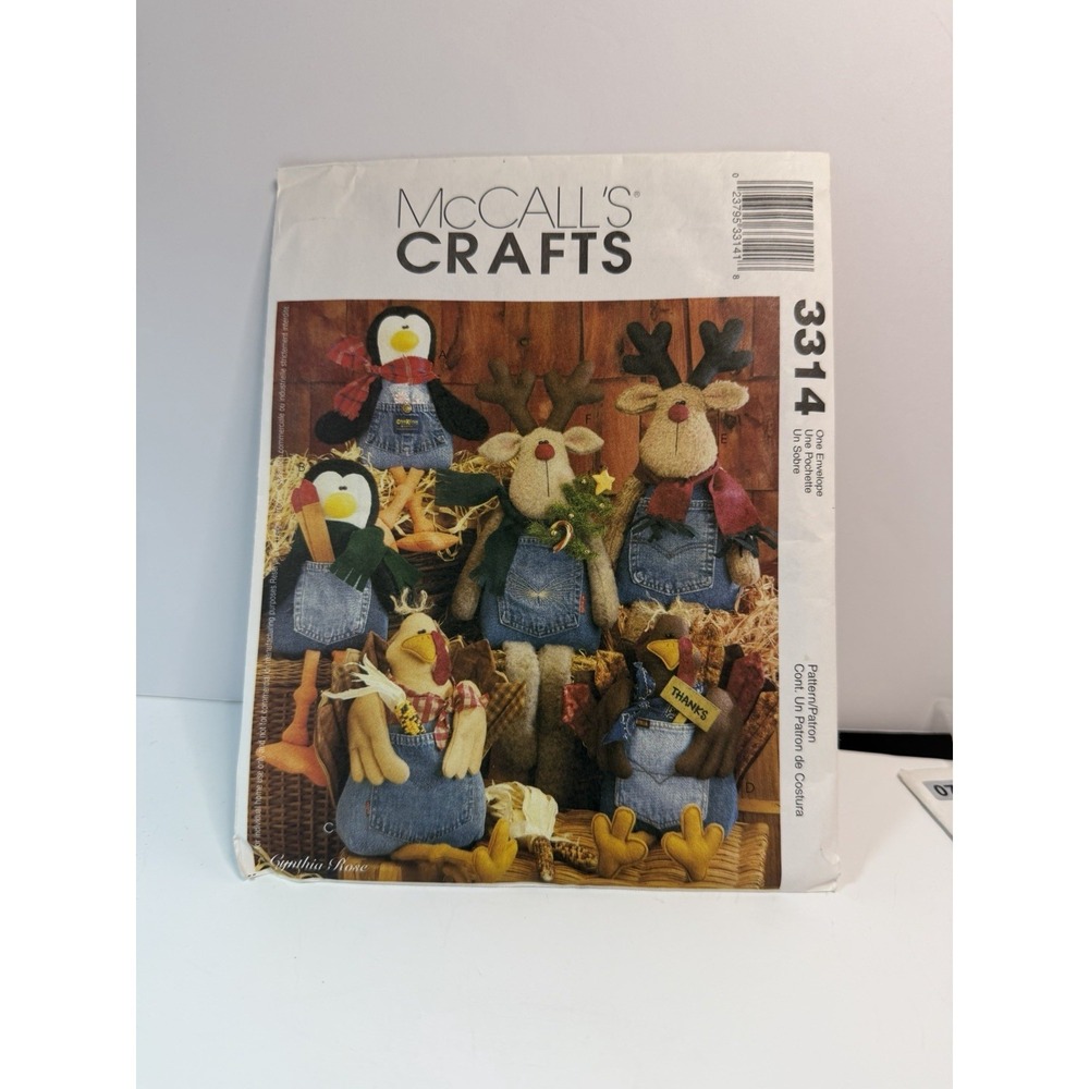 Vintage McCall's Blue Jean Buddies Primitive Country Holiday Craft Pattern